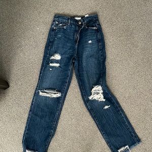 garage vintage straight ripped jeans